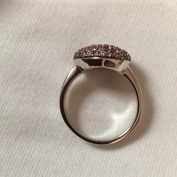 Charles Winston Pave CZ Heart 925 & Platinum Ring - Picture 5 of 7